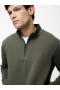 Half Zip Funnel Neck Sweatshirt Olive Green | Men French Connection Knitwear