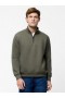 Half Zip Funnel Neck Sweatshirt Olive Green | Men French Connection Knitwear
