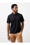 Jacquard Short Sleeve Polo Shirt Black | Men French Connection T-Shirts And Polo Shirts