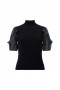 Kristine Organza Short Puff Sleeve Top Black | Women French Connection Knitwear