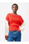 Lily Drop Shoulder Colour Block Jumper Scarlet Red/porcelain Cream | Women French Connection Knitwear