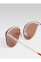 Metal Cat Eye Rimless Sunglasses Tan | Women French Connection Sunglasses