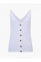 Ribbed Button Vest Summer White | Women French Connection Knitwear