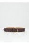 Round Buckle Belt Brown/matt Gold | Women French Connection Belts