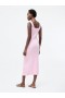 Square Neck Ribbed Bodycon Midi Dress Strawberry Shake | Women French Connection Dresses