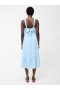 Sweetheart Textured Strap Midi Dress Cashmere Blue | Women French Connection Dresses
