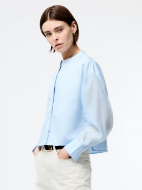 Alexis Cotton Sheer Sleeve Shirt Sky Blue | Women French Connection Shirts