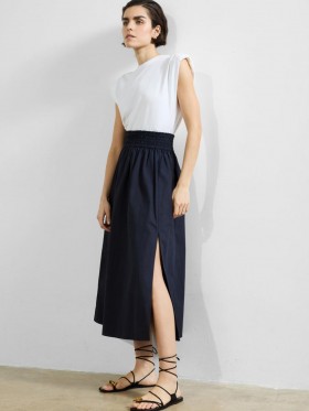 Barletta Poplin Square Skirt Navy | Women French Connection Skirts