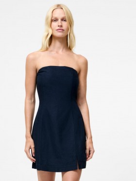 Birdie Linen Bandeau Mini Dress Marine | Women French Connection Dresses