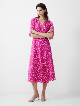 Bonita Wrap Angel Dress Wild Rosa/white | Women French Connection Dresses