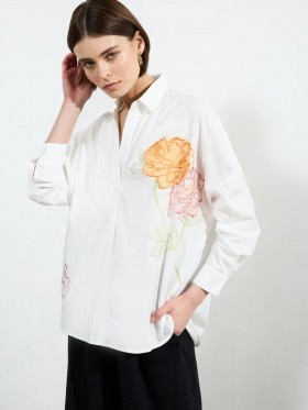 Cambria Cotton Popover Shirt Linen White | Women French Connection Shirts