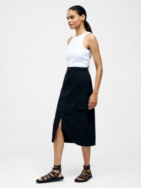 Cargo Midi Skirt Black | Women French Connection Skirts