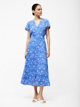 Cass Belted Midi Dress Blue Multi | Women French Connection Dresses