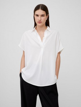 Crepe Light Recycled Popover Shirt Winter White | Women French Connection Shirts