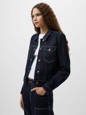 Denver Denim Contrasting Stitch Jacket Clean Indigo Denim | Women French Connection Coats And Jackets