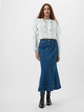 Denver Denim Flare Midi Skirt Vintage Blue | Women French Connection Skirts