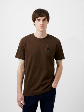 Embroidered Bear Organic Graphic T-shirt Truffle Brown | Men French Connection T-Shirts And Polo Shirts