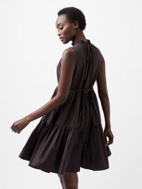 Era Poplin Sleeveless Mini Dress Chocolate Torte | Women French Connection Dresses