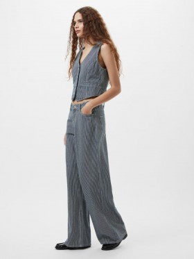Everett Stripe Denim Wide Fit Jeans Indigo/white Denim | Women French Connection Co-ords