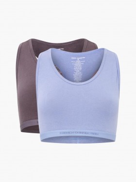 Fc 2 Pack Crop Top Tonal Blue Tempest/grey Excalibor | Women French Connection Underwear And Socks