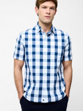Gingham Short Sleeve Shirt Blue/white | Men French Connection Shirts