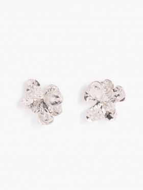 Hammered Flower Stud Earrings Silver | Women French Connection Jewellery