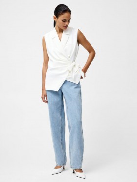 Harrie Tailored Wrap Waistcoat Summer White | Women French Connection Tailoring
