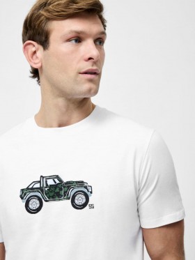Jeep Organic Short Sleeve Graphic T-shirt White | Men French Connection T-Shirts And Polo Shirts