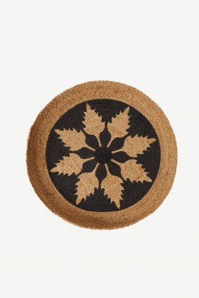 Large Flower Blue Wall Basket Natural And Blue | French Connection Home Accessories