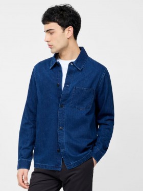 Long Sleeve Denim Overshirt Denim Blue | Men French Connection Shirts