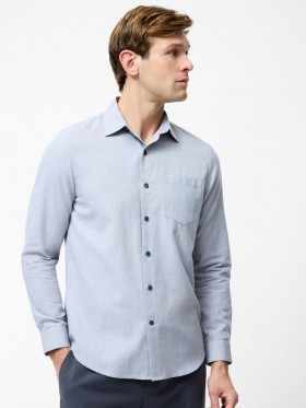 Long Sleeve Dobby Regular Fit Shirt Light Grey | Men French Connection Shirts