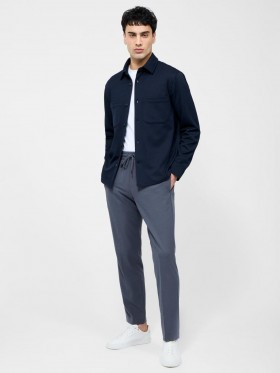 Long Sleeve Stretch Overshirt Navy | Men French Connection Shirts