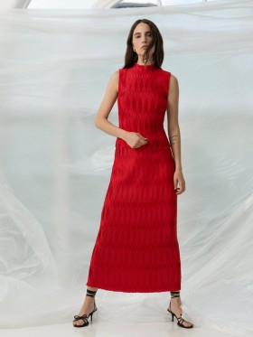 Moira Pleated Skirt Scarlet Red | Women French Connection Skirts