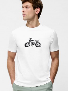 Motorbike Organic Short Sleeve Graphic T-shirt White | Men French Connection T-Shirts And Polo Shirts