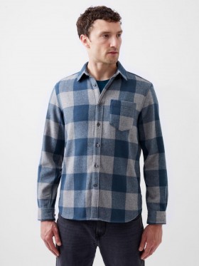 Neve Check Shirt Blue Check | Men French Connection Shirts