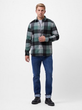 Neve Check Shirt Green Check | Men French Connection Shirts