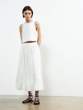 Pinstripe Poplin Maxi Skirt Cream/blue Stripe | Women French Connection Skirts