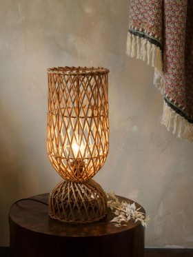 Rattan Kylo Table Lamp Natural | French Connection Lighting