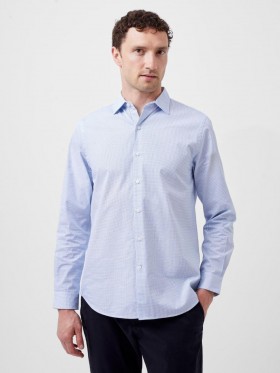 Regular Fit Classic Collar Geo Shirt Blue Dot Print | Men French Connection Shirts