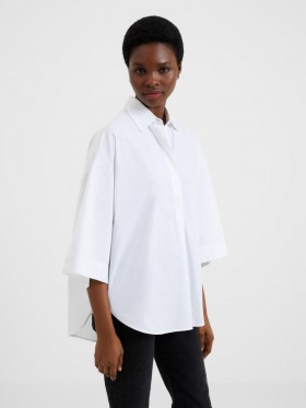 Rhodes Poplin Popover Shirt Linen White | Women French Connection Shirts