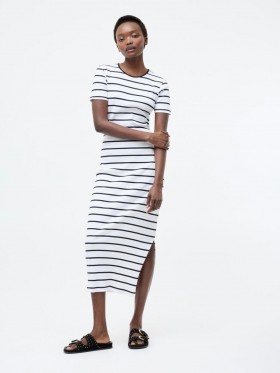 Ribbed Striped Midi Dress Midnight | Women French Connection Dresses