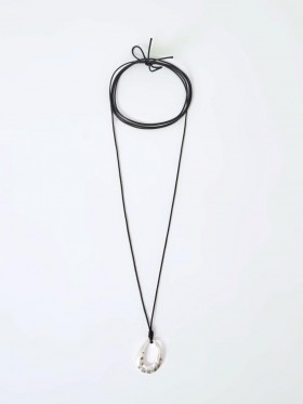 Rope Drop Pendant Necklace Silver/black | Women French Connection Jewellery