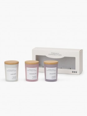 Serenity Candles (set Of 3) Lavendar/coconut/strawberry | French Connection Candles And Fragrances