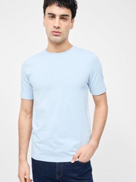 Short Sleeve Stretch T-shirt Sky Blue | Men French Connection T-Shirts And Polo Shirts
