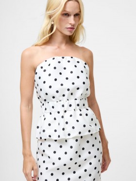 Strapless Polka Dot Peplum Top Summer White/polka D | Women French Connection Co-ords