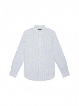 Stripe Pocket Long Sleeve Oxford Shirt Khaki/white | Men French Connection Shirts