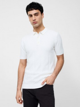 Vertical Textured Stripe Polo Stone | Men French Connection Knitwear