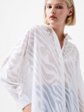 Zebra Devore Popover Shirt Winter White | Women French Connection Shirts