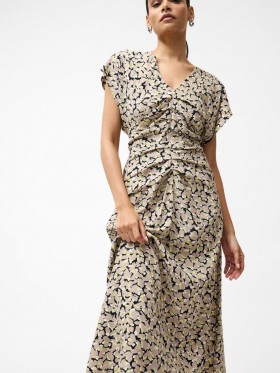  Gúna Midi Draped Front Lillian Eco Olóige Kaki Órga | Gúnaí do Mhná French Connection