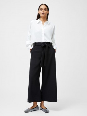  Culottes Criosaithe Whisper Dubh | Bríste French Connection do Mhná